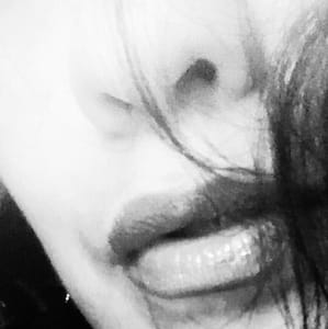 Black and white photo closeup on my lips